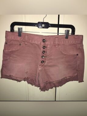 Free People button fly Mauve Shorts size 28